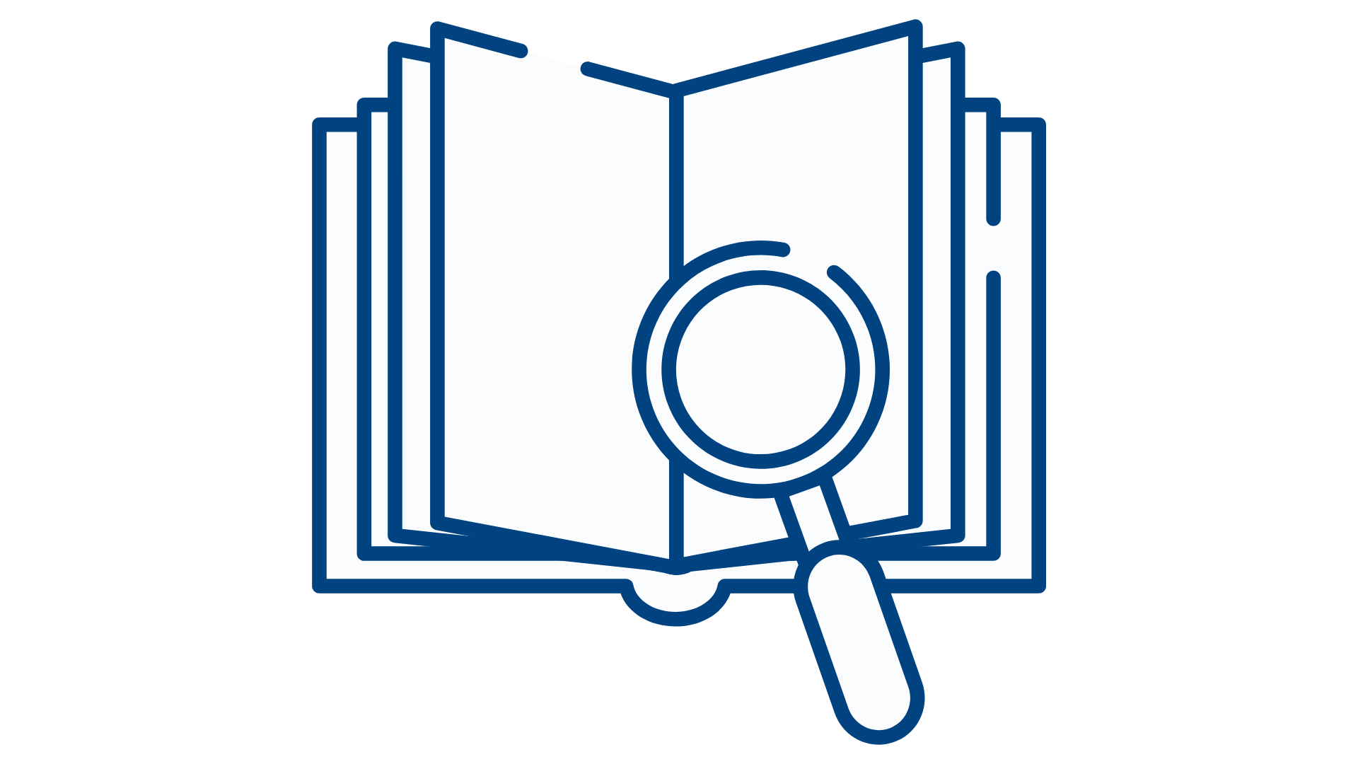 Magnifying Glass and Book Logo